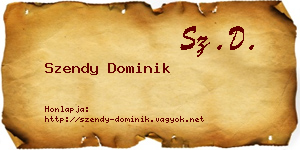 Szendy Dominik névjegykártya