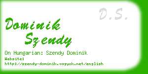 dominik szendy business card